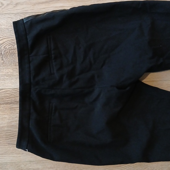 Vince Black Trousers Faux Leather Racing Side Stripe Tuxedo Size 12 - Picture 6 of 7